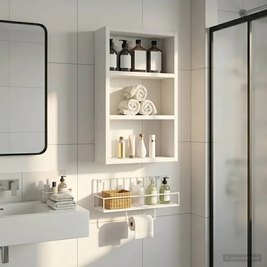 Armoire murale de salle de bain Blanc 30 x 10 x 50 cm - 4