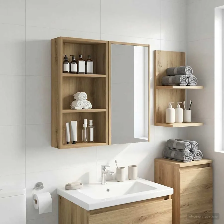 Armoire murale de salle de bain Chêne artisan 40 x 14 x 70 cm