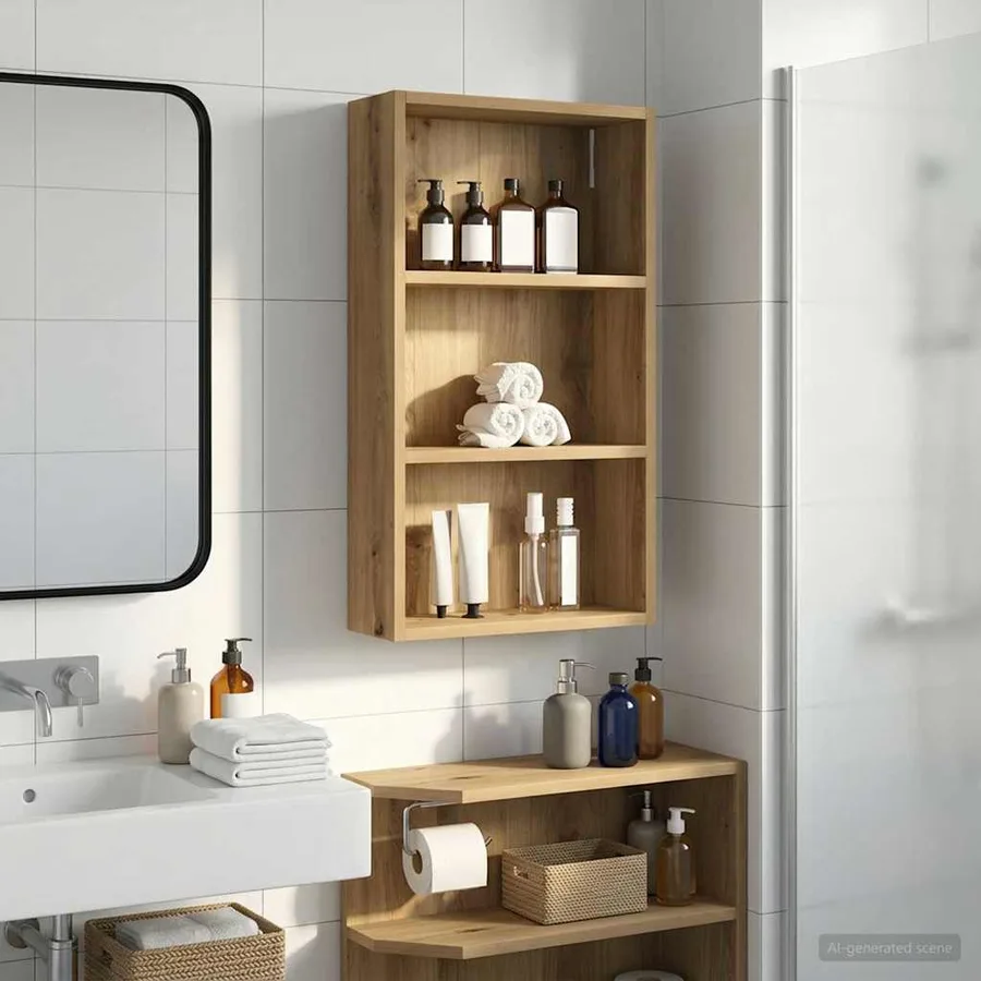 Armoire murale de salle de bain Chêne artisan 40 x 14 x 70 cm - 4