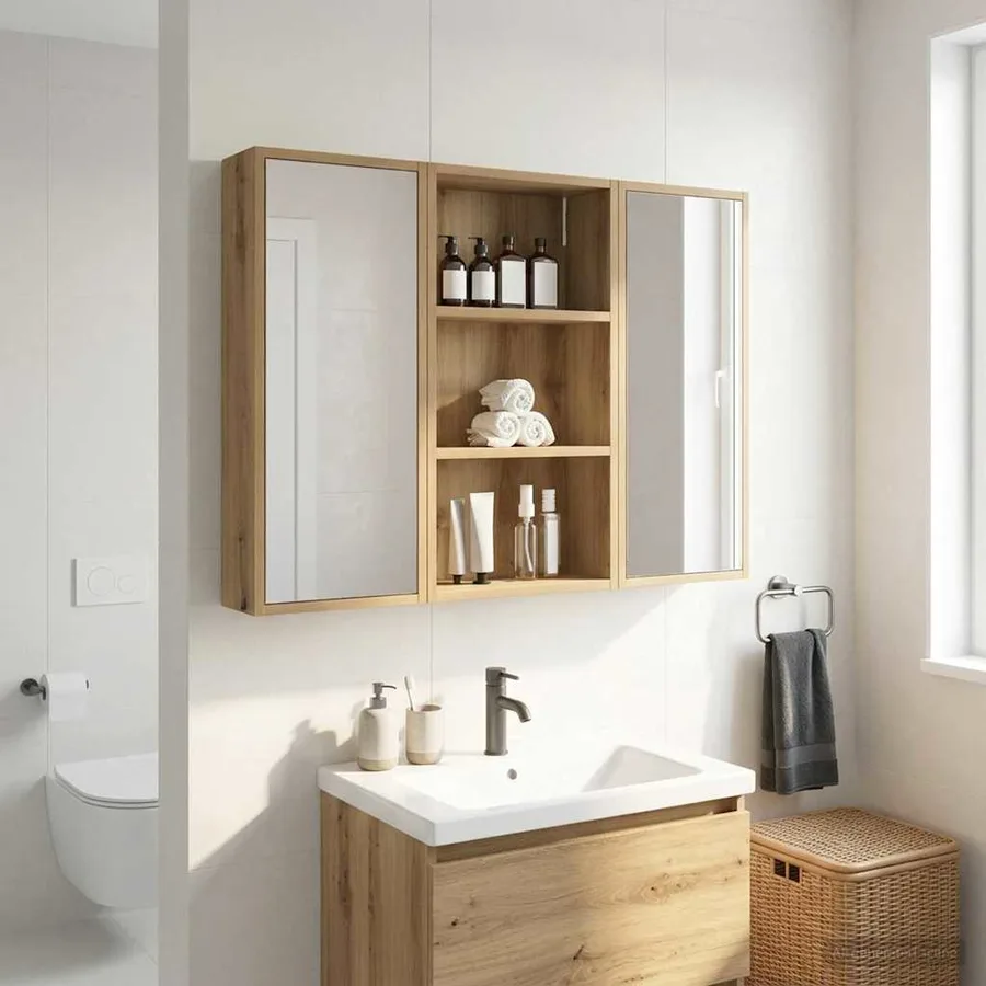 Armoire murale de salle de bain Chêne artisan 40 x 14 x 70 cm - 5