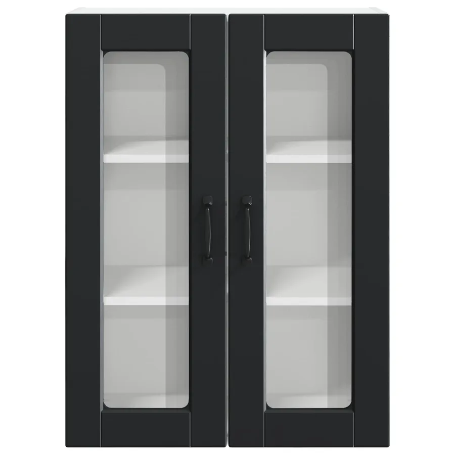 Cabinet en verre mural PORTO Noir 60 x 31 x 80 cm - 6