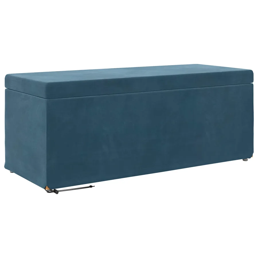 Tabouret Bleu 101 x 41 x 40 cm Velours et Bois Composite - 2