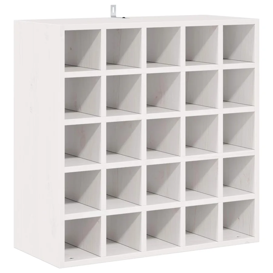Étagère à vin 2 pcs Blanc 56 x 25 x 56 cm Pin massif - 5