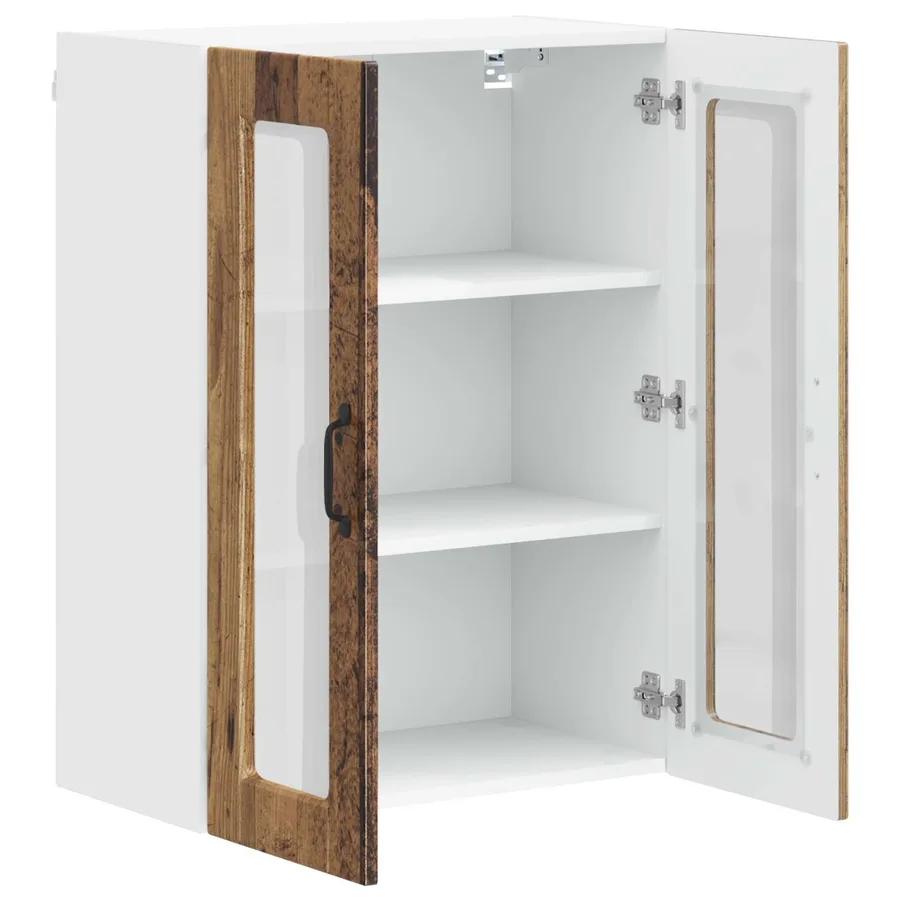 Cabinet en verre mural PORTO Bois ancien 60 x 31 x 80 cm - 5