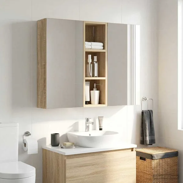 Armoire murale de salle de bain Chêne Sonoma 20 x 16 x 62,5 cm