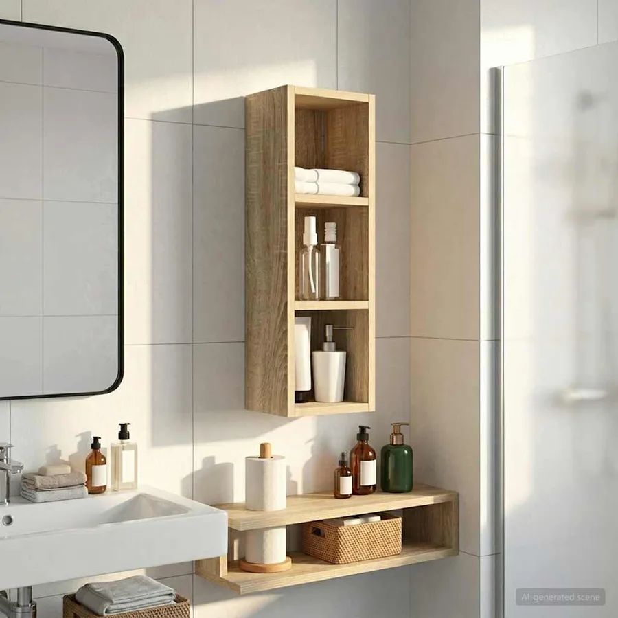 Armoire murale de salle de bain Chêne Sonoma 20 x 16 x 62,5 cm - 4