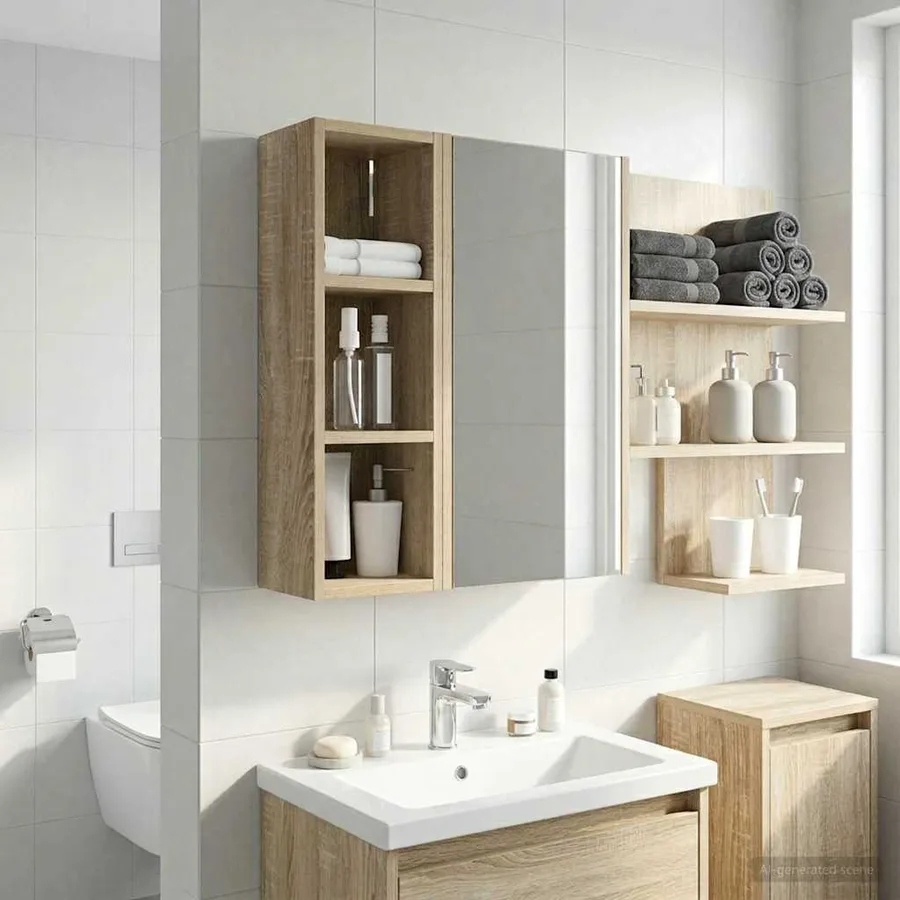 Armoire murale de salle de bain Chêne Sonoma 20 x 16 x 62,5 cm - 5