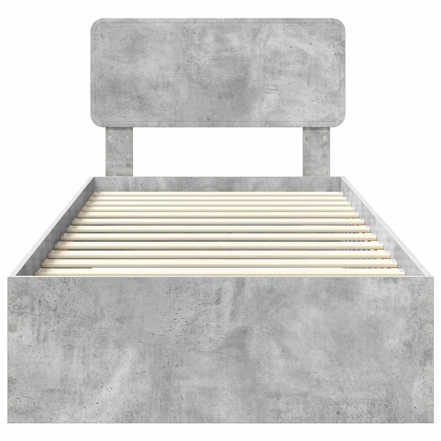 Cadre de lit Gris béton 90 x 190 cm Bois d'ingénierie - 7