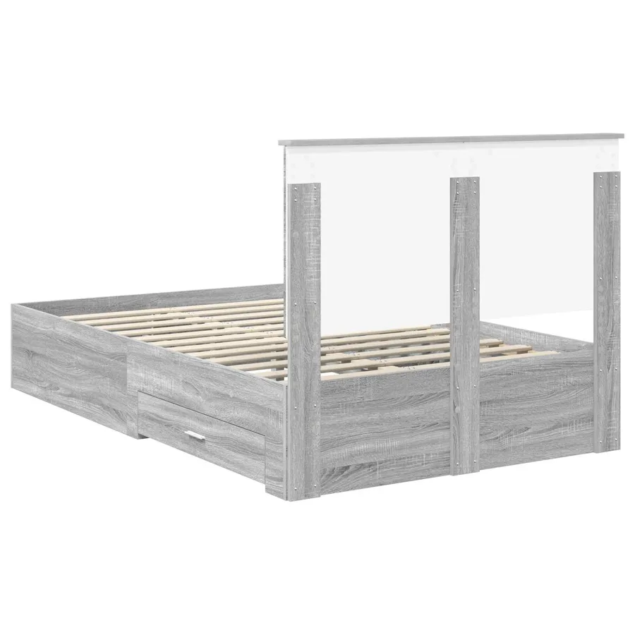 Cadre de lit Gris Sonoma 120 x 190 cm Bois d'ingénierie - 10