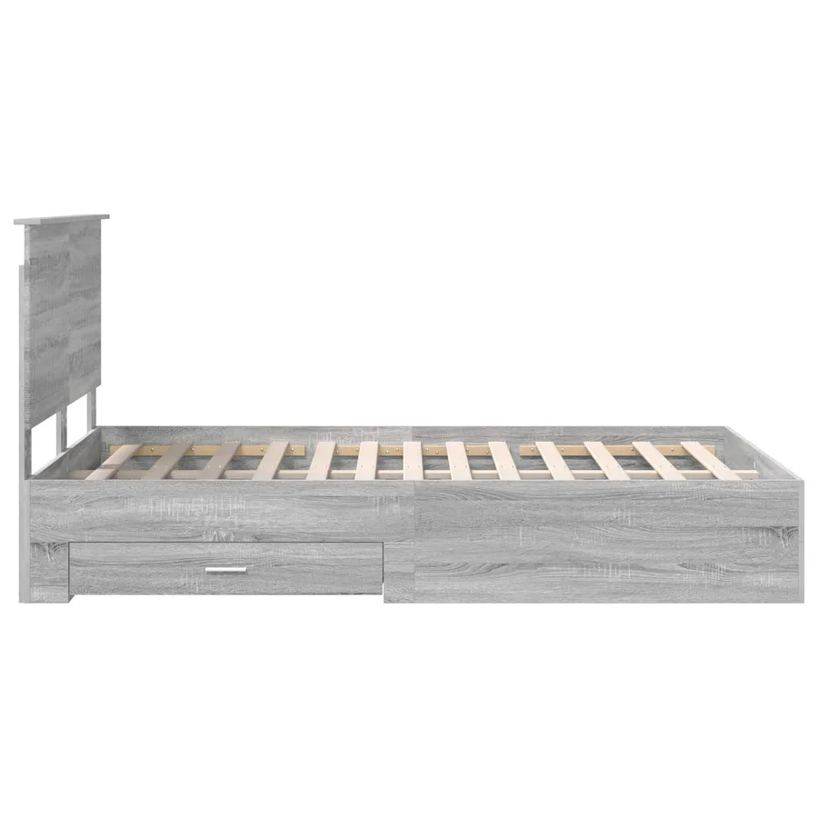 Cadre de lit Gris Sonoma 120 x 190 cm Bois d'ingénierie - 9