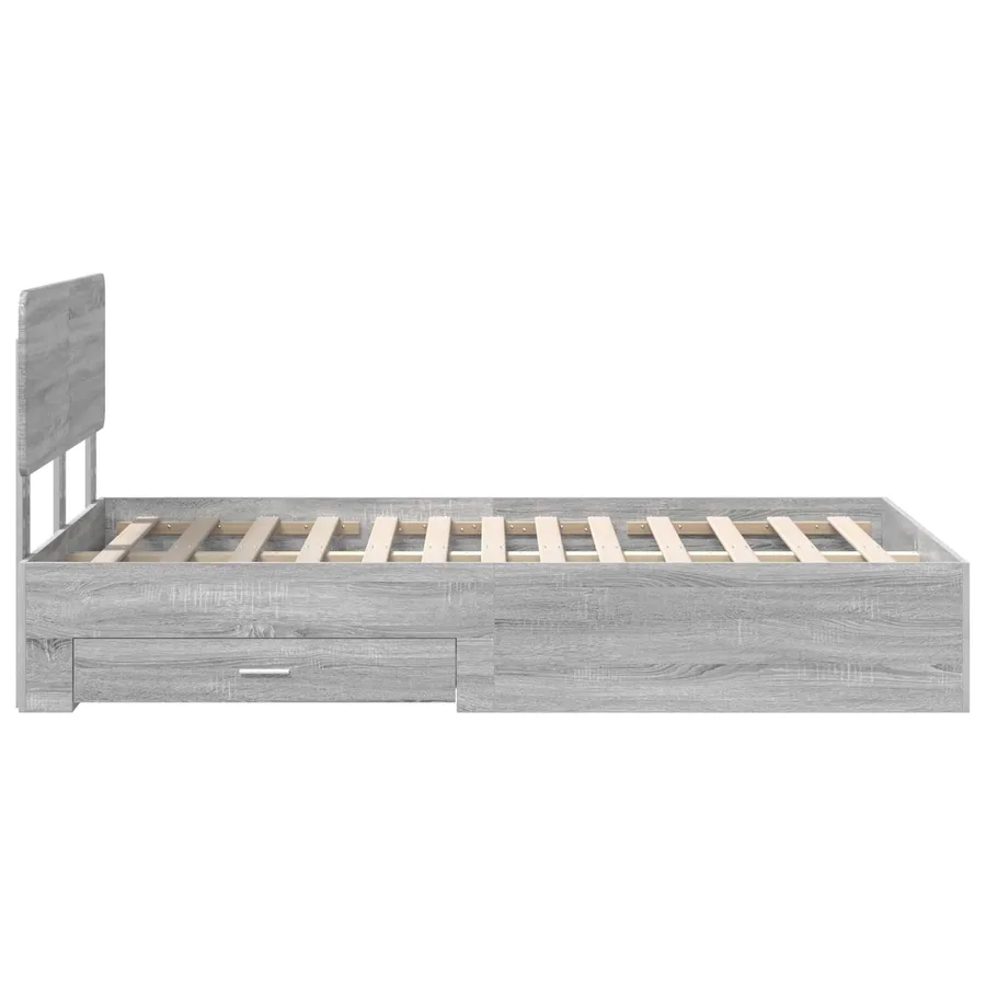 Cadre de lit Gris Sonoma 120 x 190 cm Bois d'ingénierie - 9