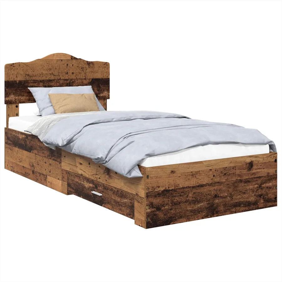 Cadre de lit Bois ancien 90 x 190 cm Bois d'ingénierie - 2