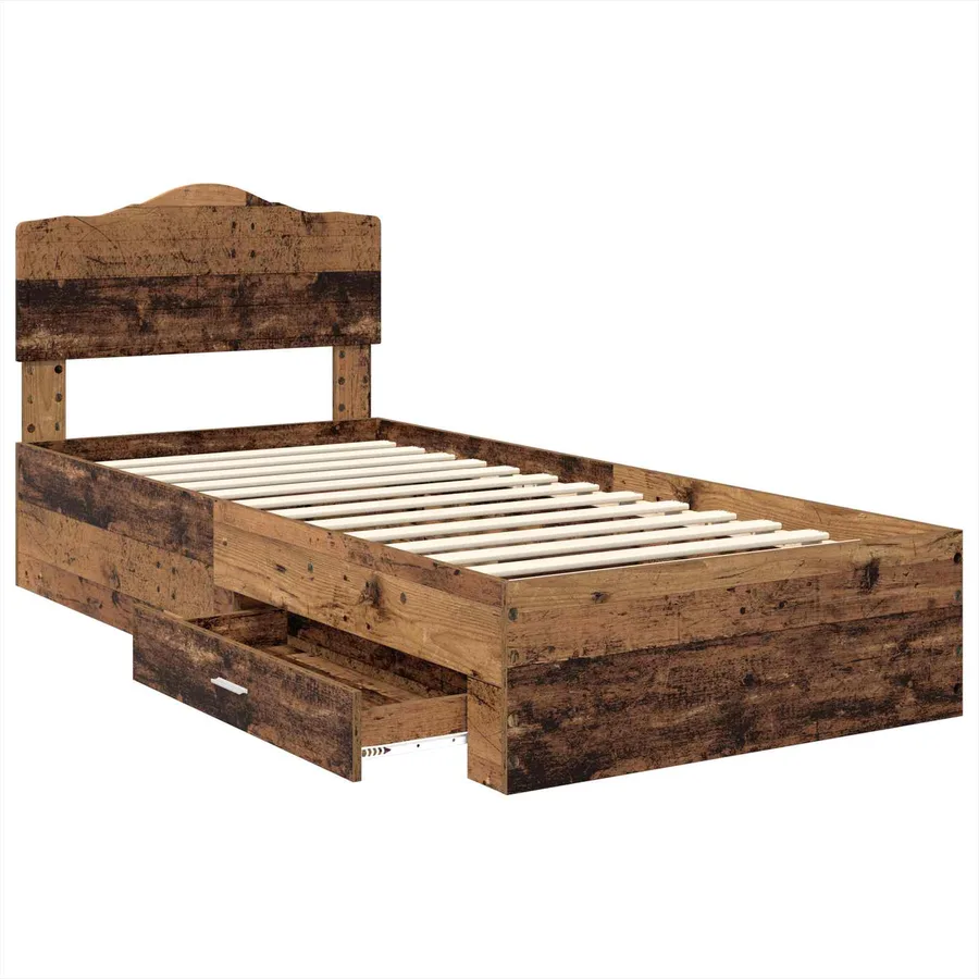 Cadre de lit Bois ancien 90 x 190 cm Bois d'ingénierie - 5