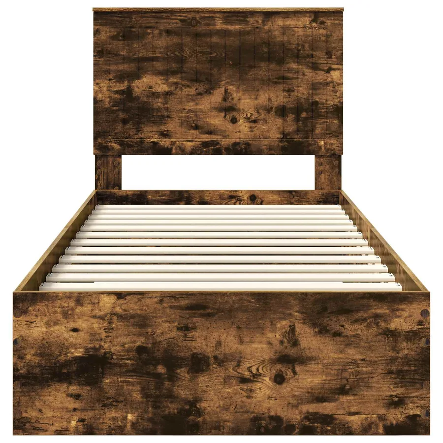 Cadre de lit Chêne fumé 90 x 190 cm Bois d'ingénierie - 7