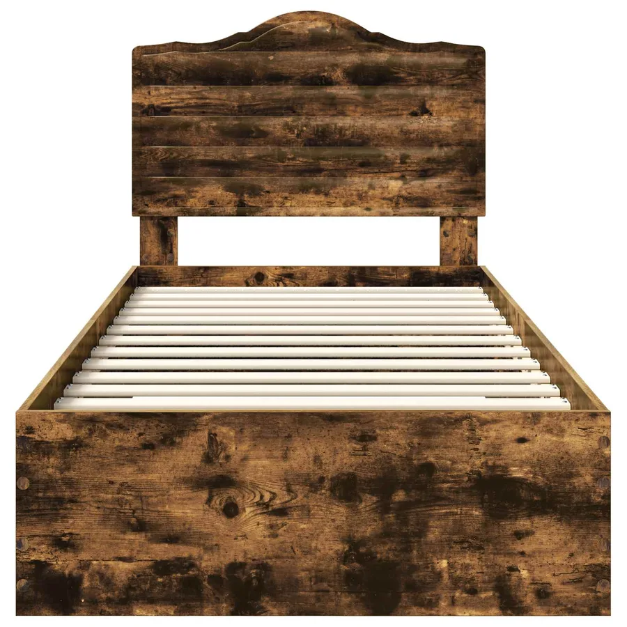 Cadre de lit Chêne fumé 90 x 190 cm Bois d'ingénierie - 7