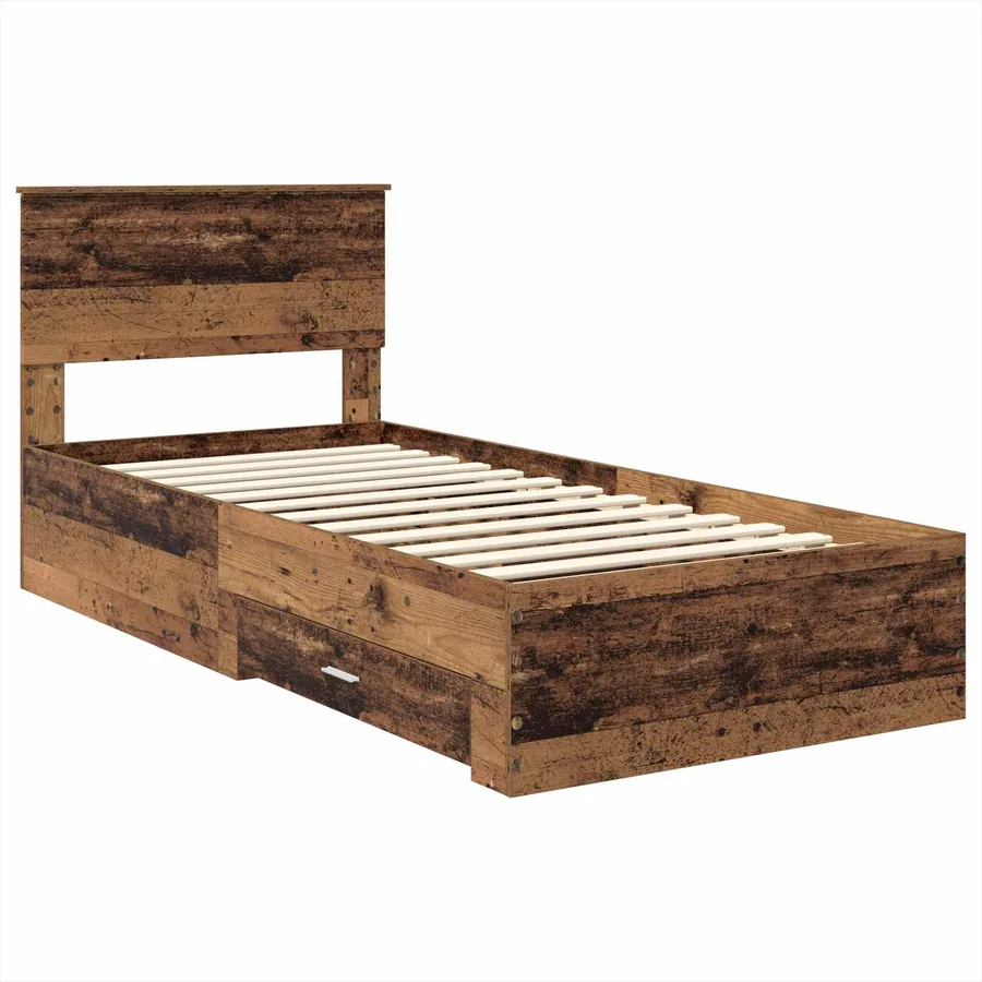 Cadre de lit Bois ancien 90 x 190 cm Bois d'ingénierie - 4