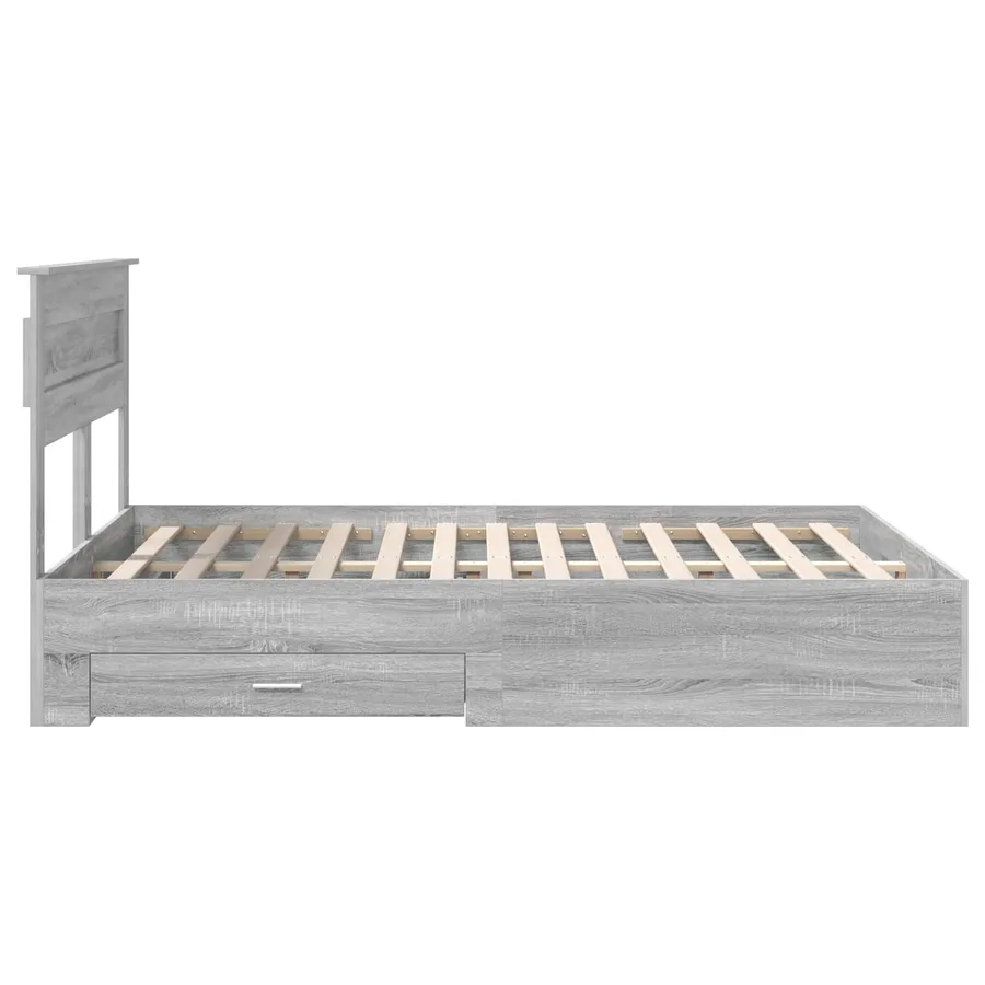 Cadre de lit Gris Sonoma 140 x 190 cm Bois d'ingénierie - 9