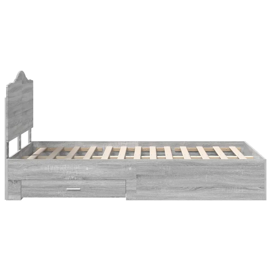 Cadre de lit Gris Sonoma 120 x 190 cm Bois d'ingénierie - 9