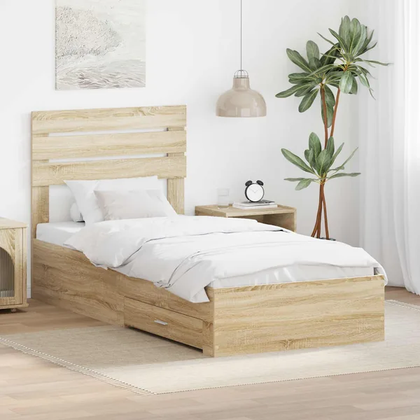 Cadre de lit Chêne Sonoma 90 x 190 cm Bois d'ingénierie