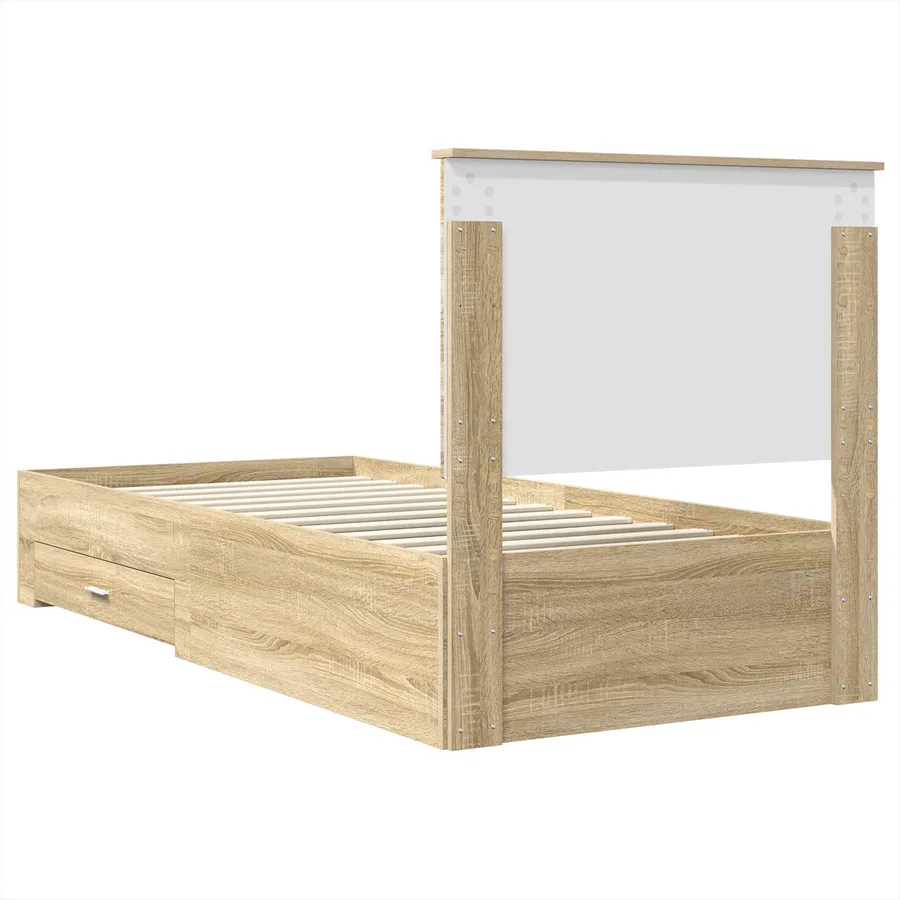 Cadre de lit Chêne Sonoma 90 x 190 cm Bois d'ingénierie - 9