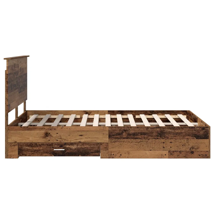 Cadre de lit Bois ancien 135 x 190 cm Bois d'ingénierie - 9