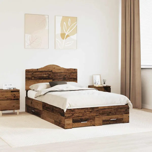 Cadre de lit Bois ancien 120 x 190 cm Bois d'ingénierie