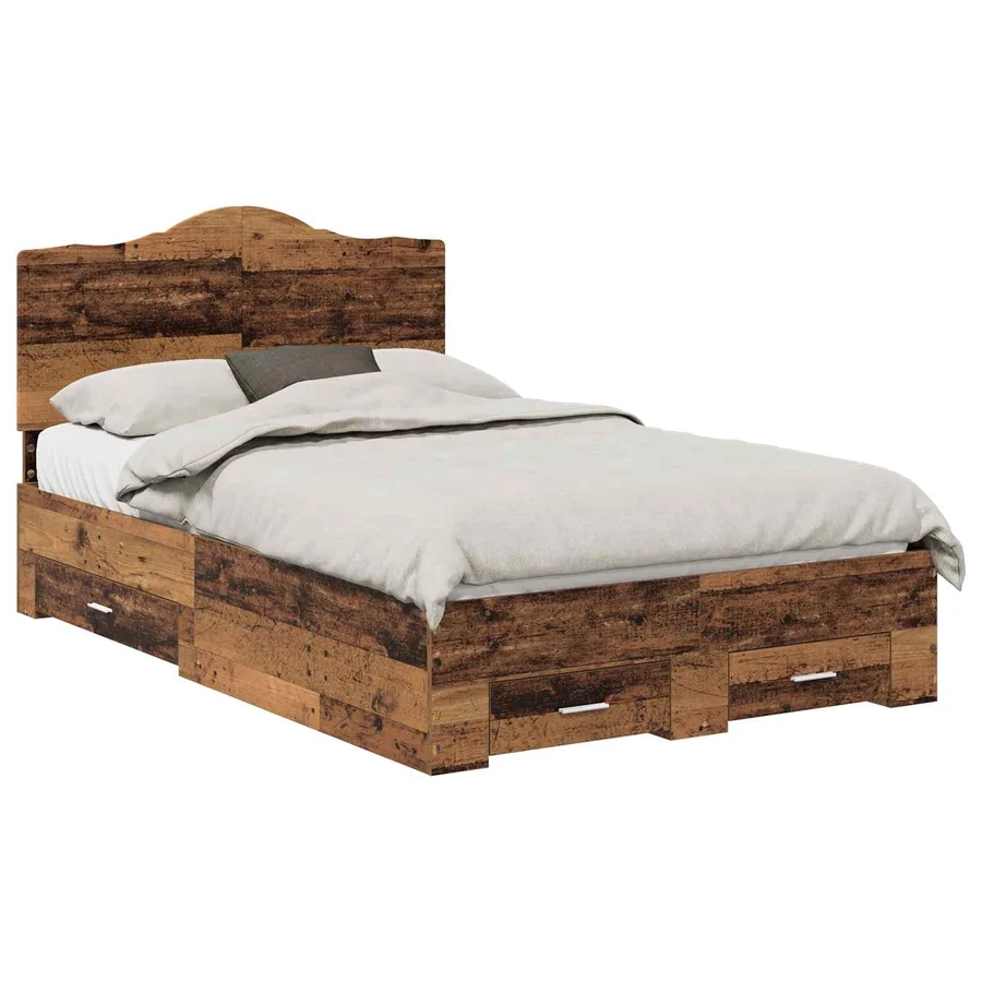 Cadre de lit Bois ancien 120 x 190 cm Bois d'ingénierie - 2