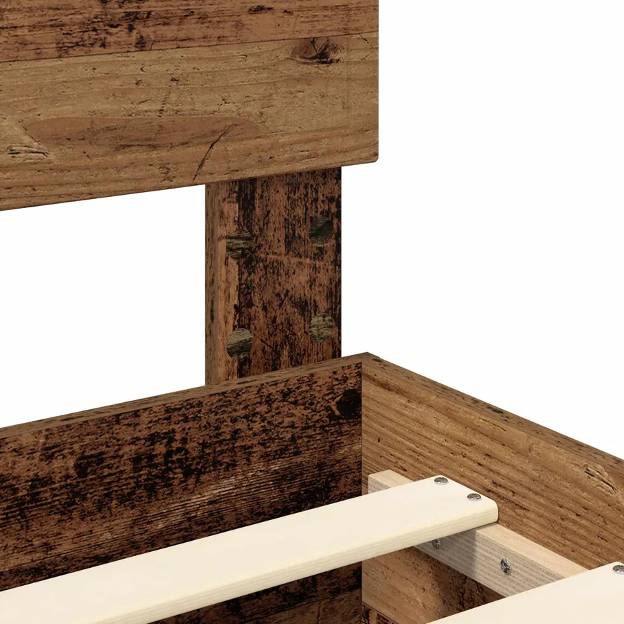 Cadre de lit Bois ancien 135 x 190 cm Bois d'ingénierie - 11