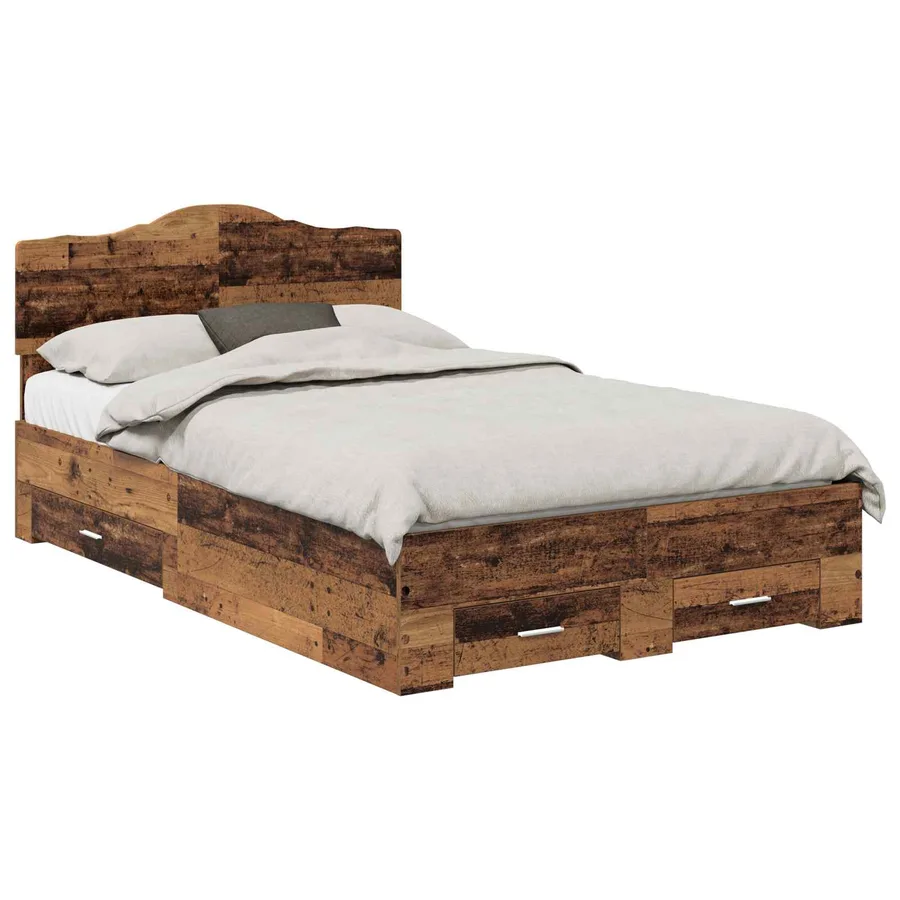 Cadre de lit Bois ancien 135 x 190 cm Bois d'ingénierie - 2