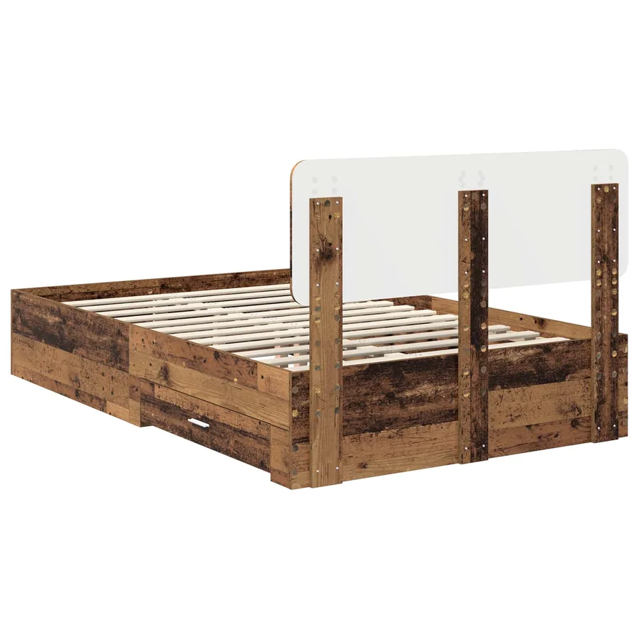 Cadre de lit Bois ancien 120 x 190 cm Bois d'ingénierie - 10