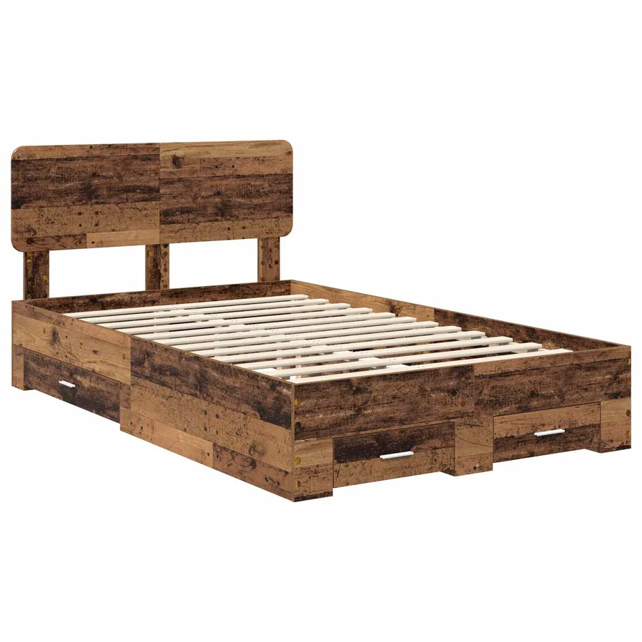Cadre de lit Bois ancien 120 x 190 cm Bois d'ingénierie - 4