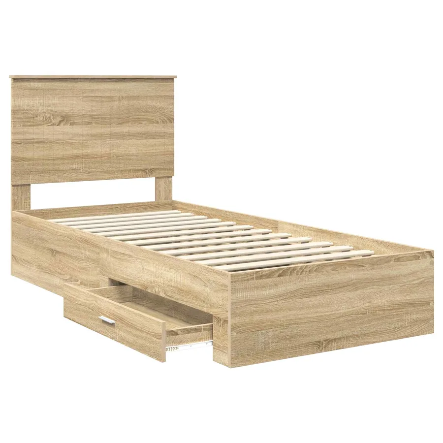 Cadre de lit Chêne Sonoma 90 x 190 cm Bois d'ingénierie - 5