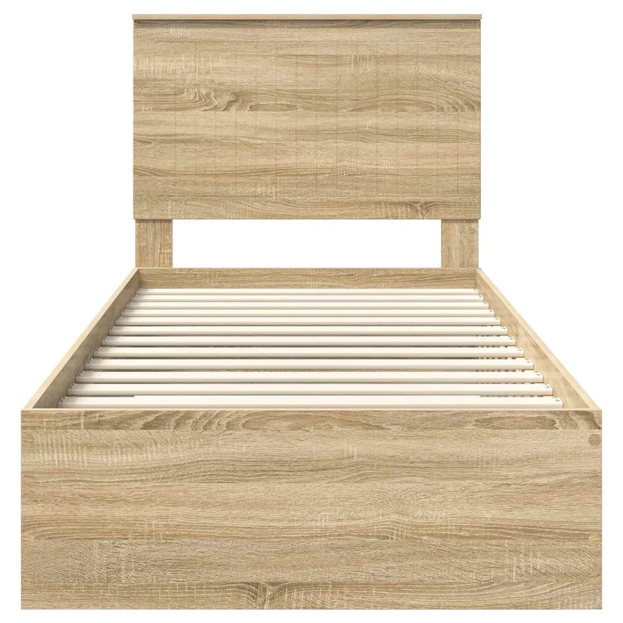 Cadre de lit Chêne Sonoma 90 x 190 cm Bois d'ingénierie - 7