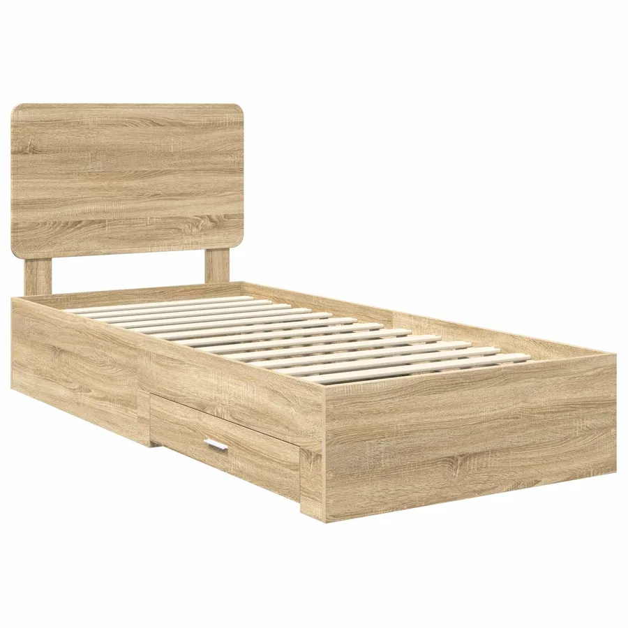Cadre de lit Chêne Sonoma 90 x 190 cm Bois d'ingénierie - 4