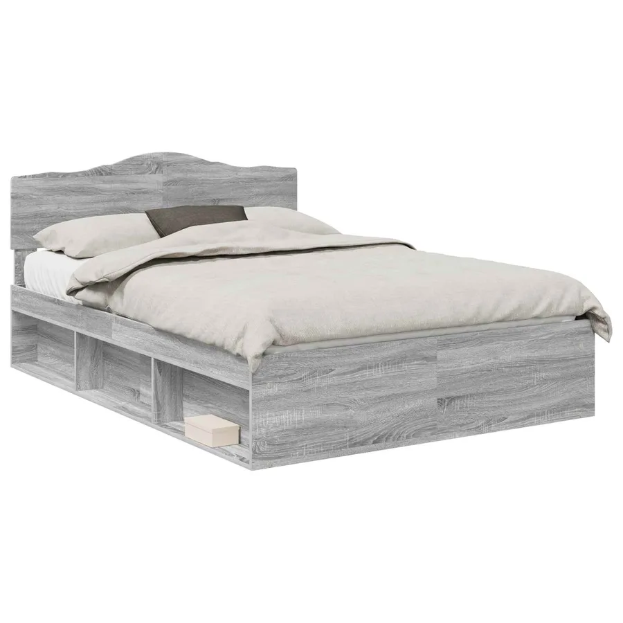 Cadre de lit Gris Sonoma 150 x 200 cm Bois de pin massif - 2