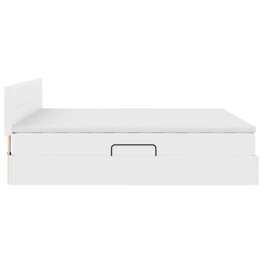 Lit avec rangement et matelas Blanc pur 160 x 200 cm - 8