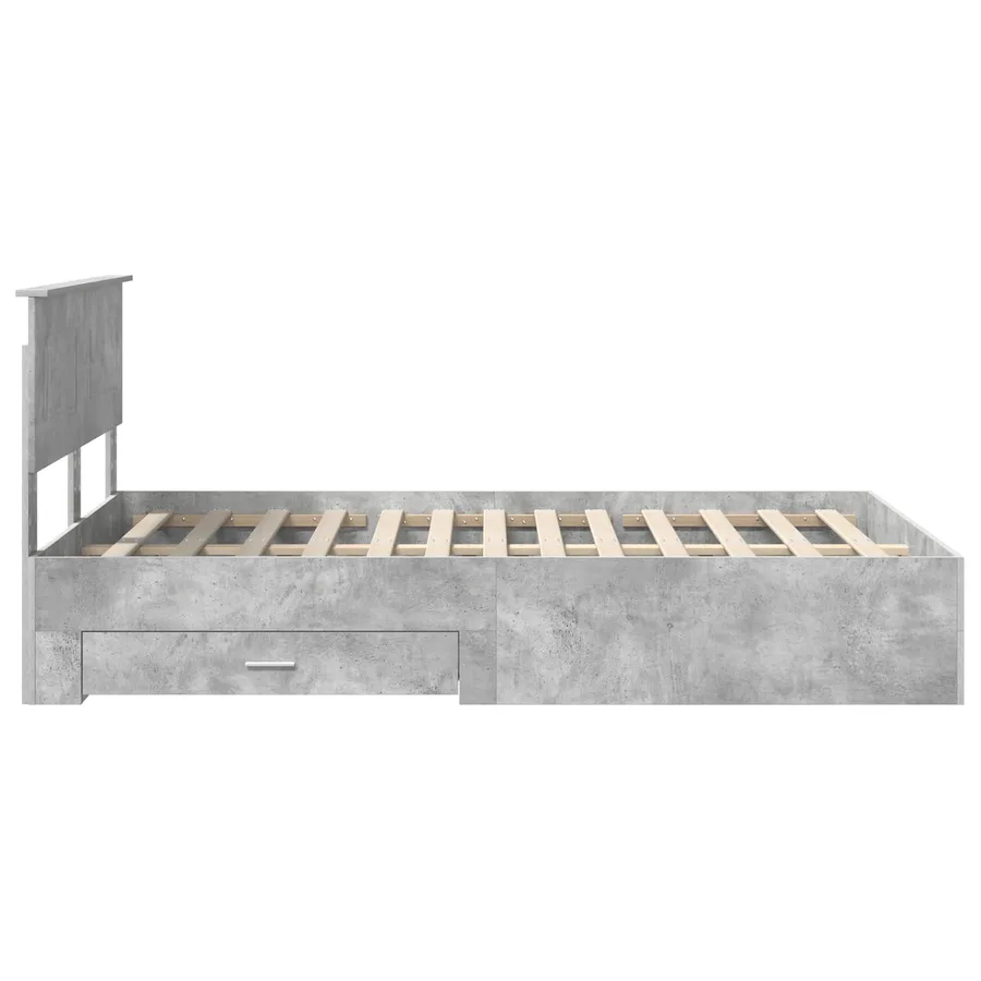 Cadre de lit Gris béton 120 x 190 cm Bois d'ingénierie - 9