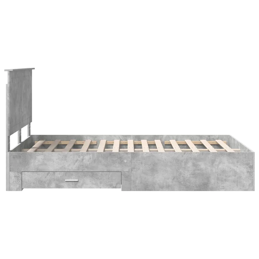 Cadre de lit Gris béton 120 x 190 cm Bois d'ingénierie - 9