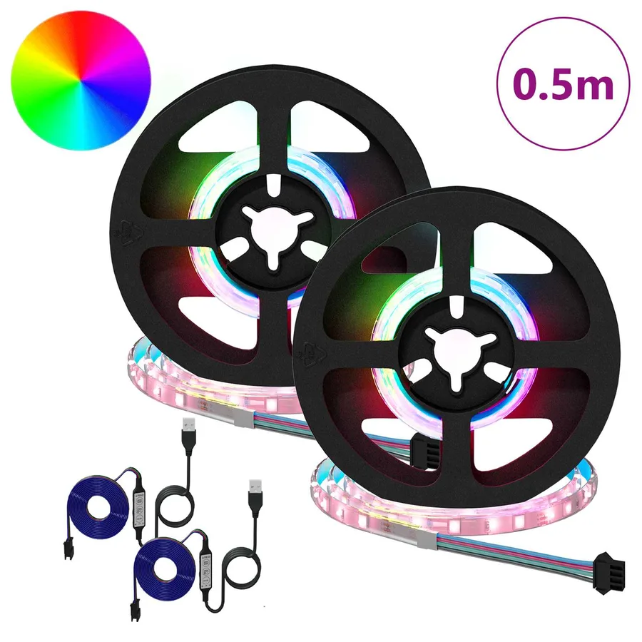 Bande LED 2 pcs Noir et Transparent 250 mm Cuivre et plastique - 2