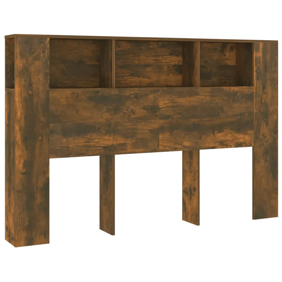 Armoire de tête de lit chêne fumé 160x18,5x104,5 cm - 2
