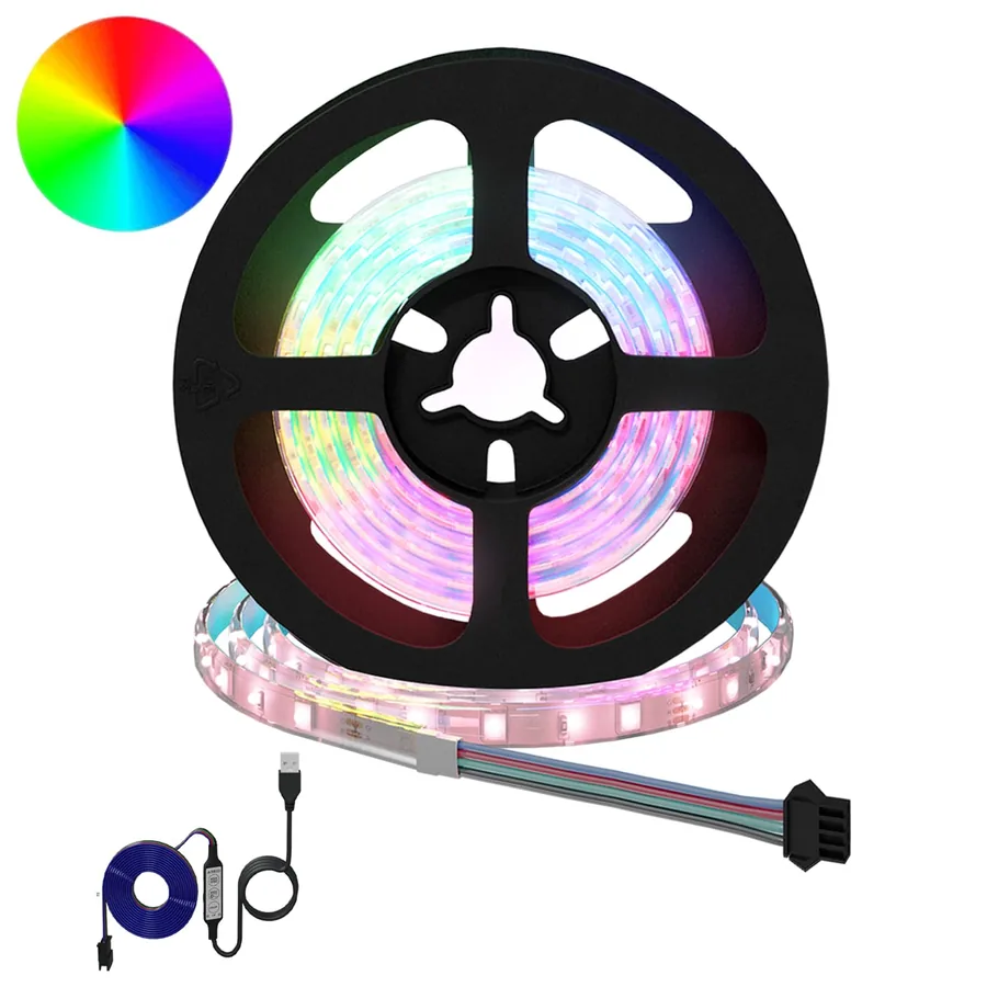 Bande LED 2 pcs Noir et Transparent 1200 mm Cuivre et plastique