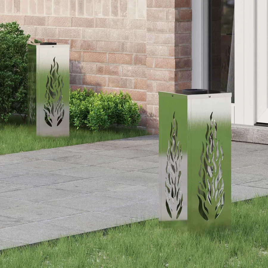 Lumière de chemin LED solaire 2 pcs Blanc chaud 18 x 18 x 50 cm