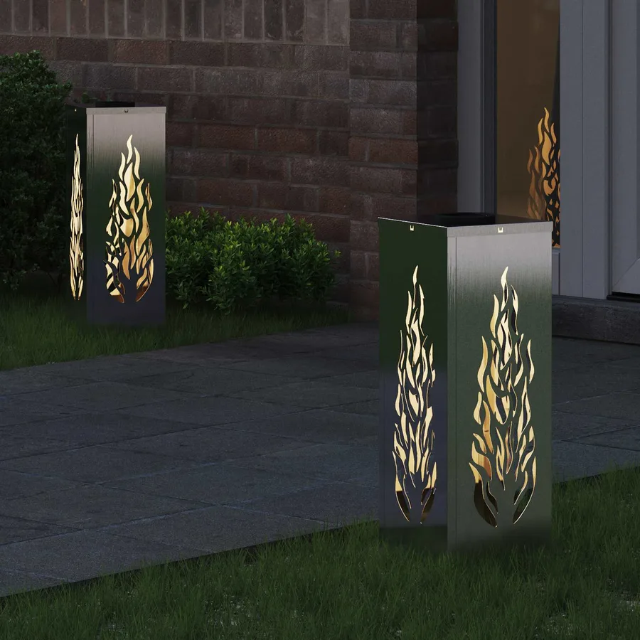 Lumière de chemin LED solaire 2 pcs Blanc chaud 18 x 18 x 50 cm - 3