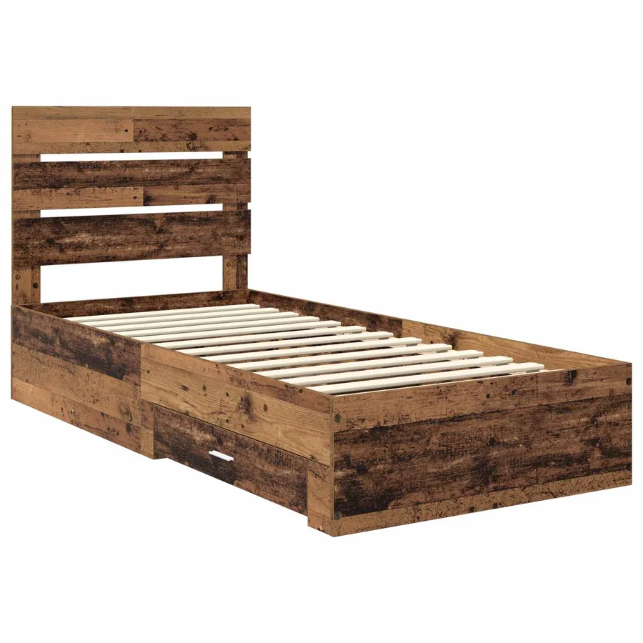 Cadre de lit Bois ancien 90 x 190 cm Bois d'ingénierie - 4