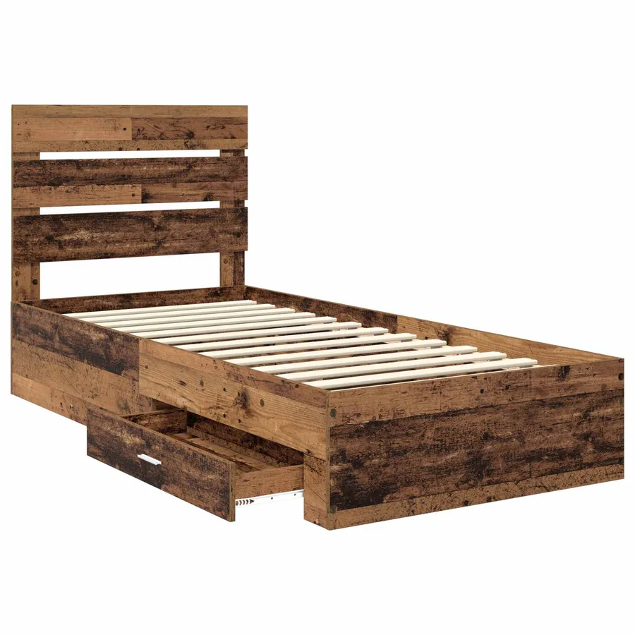 Cadre de lit Bois ancien 90 x 190 cm Bois d'ingénierie - 5