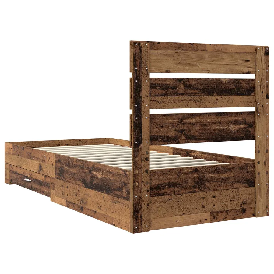 Cadre de lit Bois ancien 90 x 190 cm Bois d'ingénierie - 9