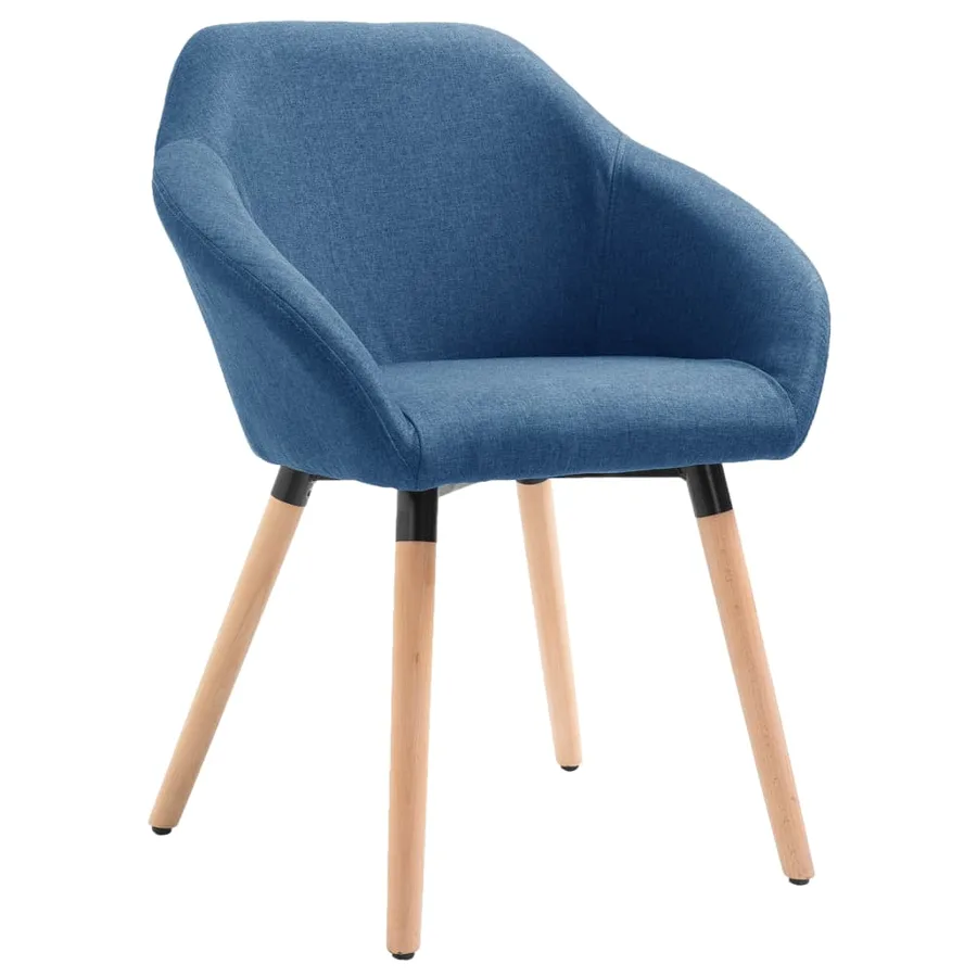 Chaises à manger lot de 4 bleu tissu - 3