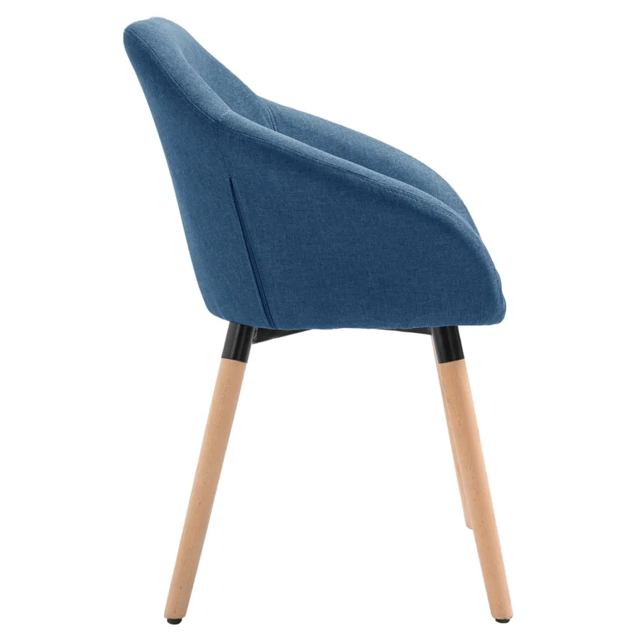 Chaises à manger lot de 4 bleu tissu - 5