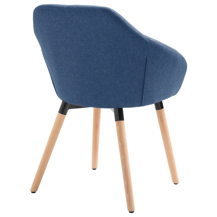 Chaises à manger lot de 4 bleu tissu - 6