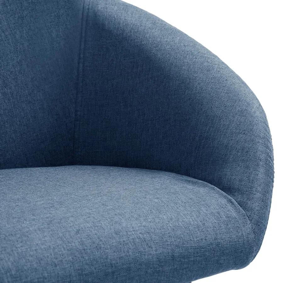 Chaises à manger lot de 4 bleu tissu - 7